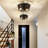 11 in. 2-Light Black Flush Mount Ceiling Lamp