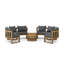Circular Modular Outdoor 6 - Piece Teak Conversation Set-1437493518