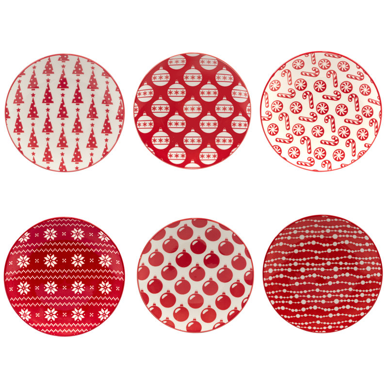 Peppermint Candy Canape Plate, 6in asst