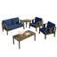 Ensemble de patio d'extérieur pour quatre personnes en teck avec coussins et deux tables Junco-19116695-19116777