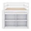 Lit mezzanine simple avec bureau d'écriture rétractable et 4 tiroirs, bureau portatif latéral et tablettes pour enfants-1217891287