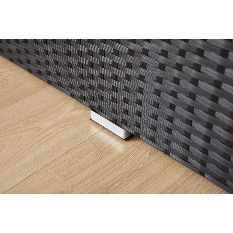 Ensemble de conversation modulaire avec coussins 4 pièces Ilselore, gris, Noir