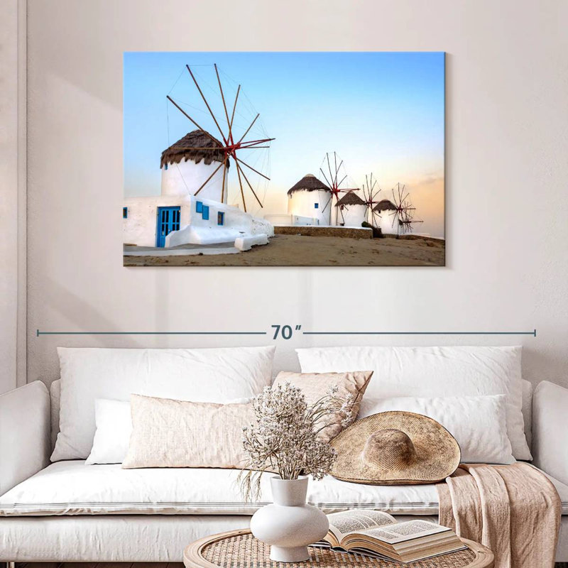 Moulins Alvord à Mykonos, H 30 po x l 45 po