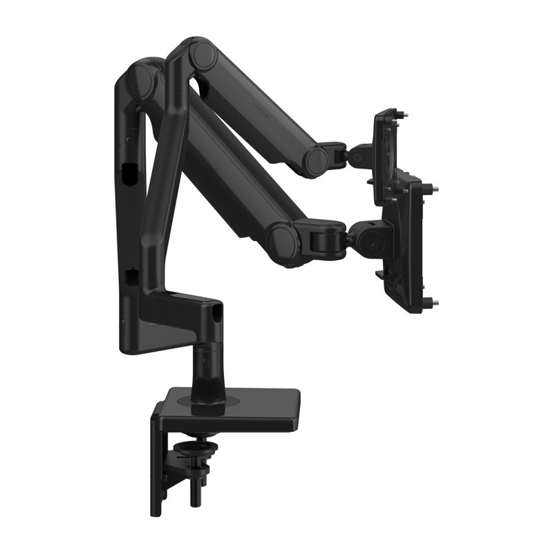 M/Flex For Two Monitors & Dual Arm Bracket, Black, Black, Double
