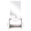 Meuble-lavabo blanc lustré 61 cm (L) x 56 cm (P) avec comptoir en quartz, miroir et robinet - Résistant aux égratignures et aux taches