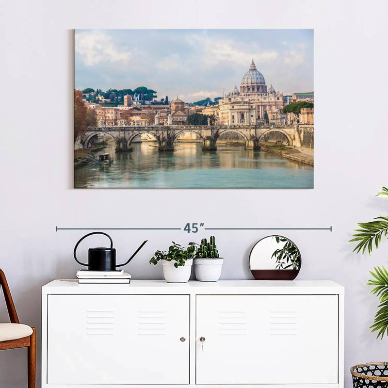 Ravi River Tiber In Rome, 26" H x 39" W