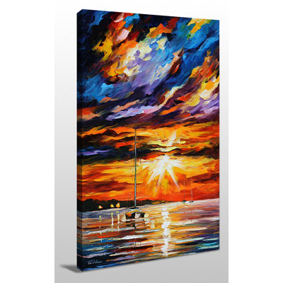 « coucher de soleil melody » par» leonid afremov,, reproduction d’art sur toile tendue