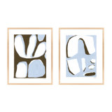 Contemporary Blues Set Of 2 Painting by Andrea Stokes