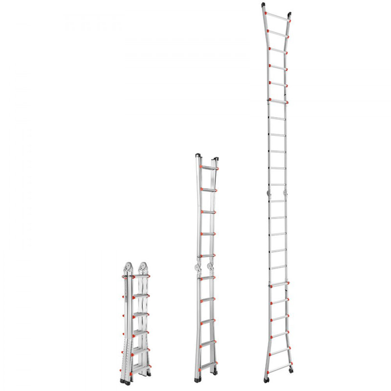 Aluminium Lightweight Folding Extension Ladder, 677.8cm, 624.8cm