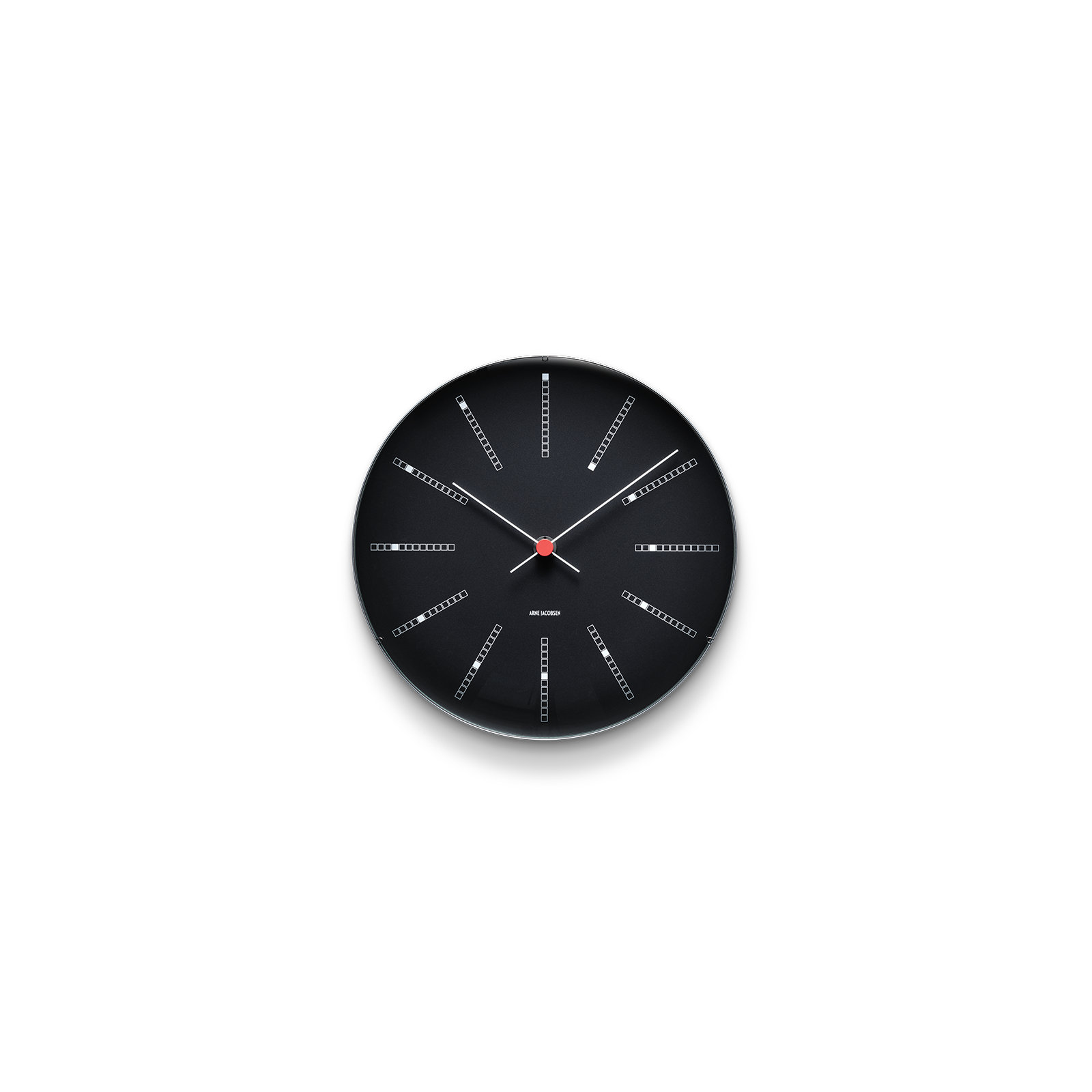 Bankers Metal Wall Clock, Medium, Black/White/Red