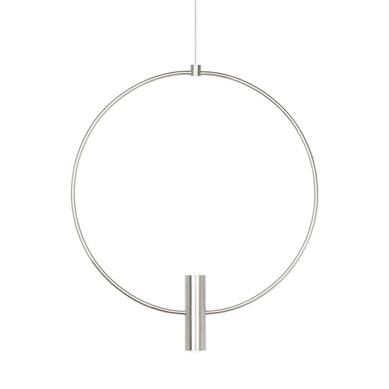 Layla 7 - Light LED Pendant, 15.5" H x 13.2" W x 1.1" D, Satin Nickel