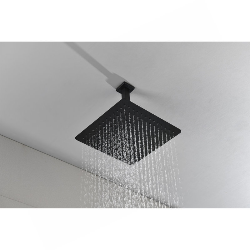 Pomme de douche carrée 16 pouces en acier inoxydable 304 noir mat
