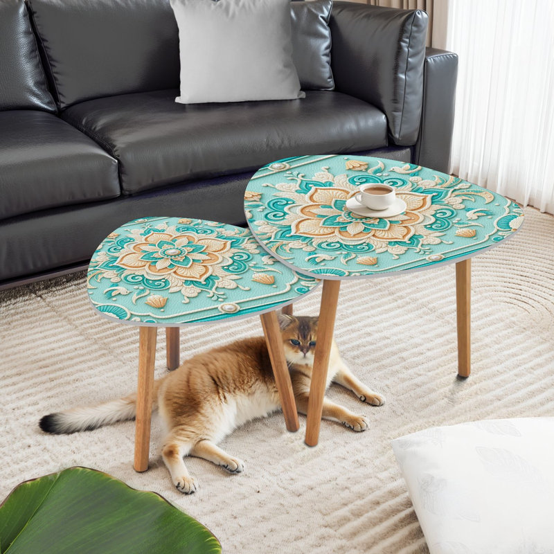 Ensemble de 2 tables basses gigognes Triangle