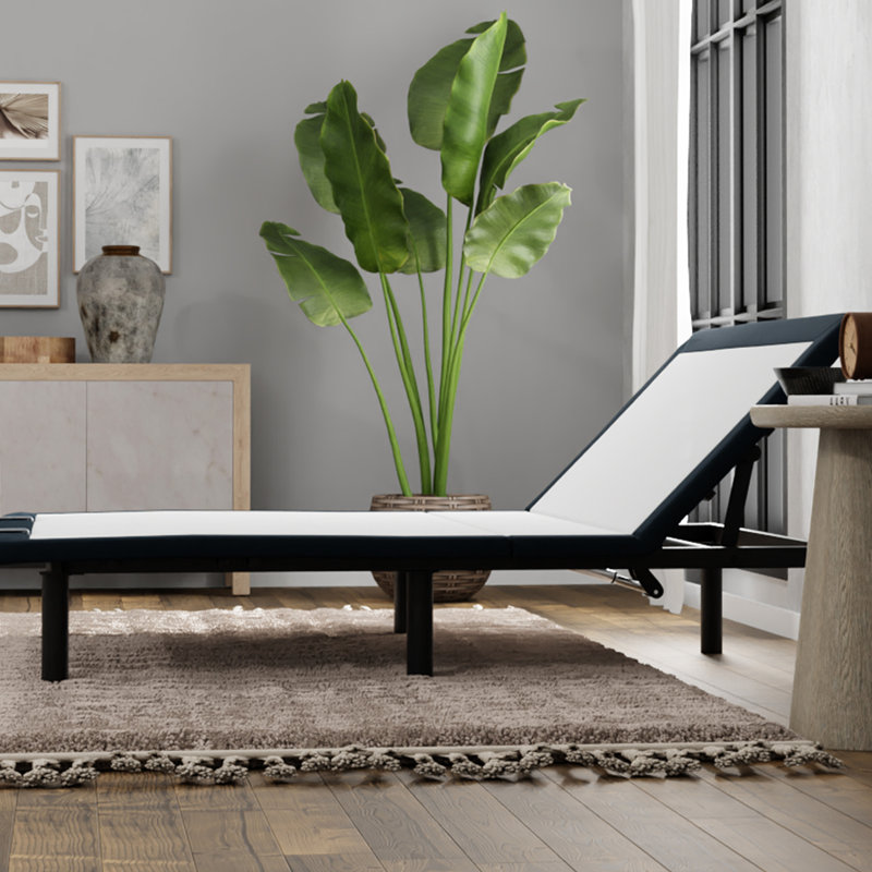 Grey Metal Adjustable Bed Base Full, Head Up Operation Through Wired Remote, Alleviate Joint Discomfort, 73 In. Depth, 53 Width, 15 Height, 81.2 Lb. Weight Full Base, Control With Increase Comfort,