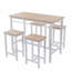Ensemble de table de bar 5 pièces 5 pièces, avec structure en métal et panneau de fibres à densité moyenne, chêne blanc, L 47,5 po x l 23,7 po x H 35,5 po.-1777634083-1777634082