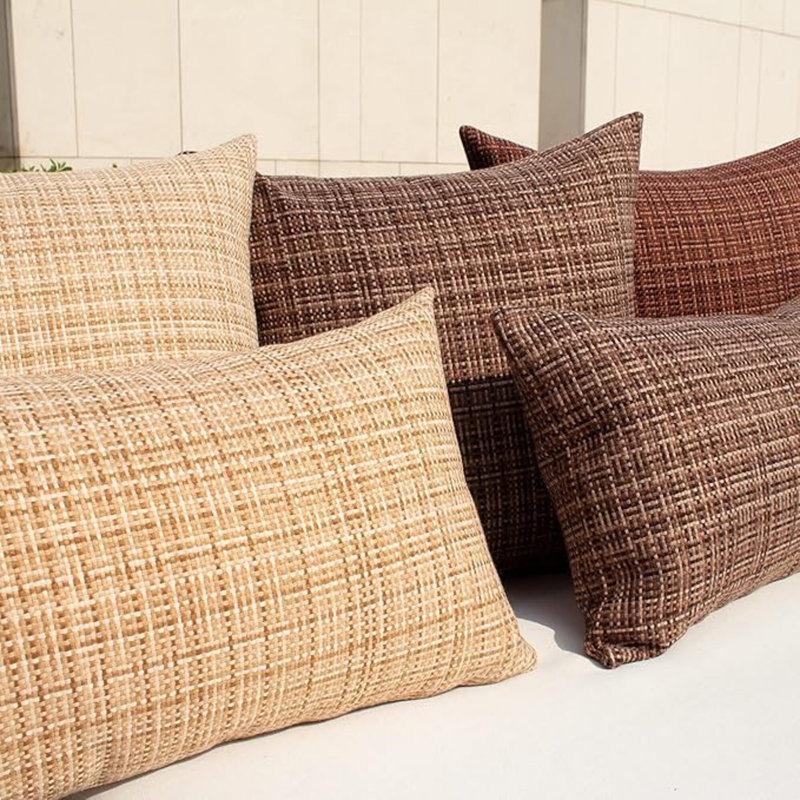 Paquet de 2 housses de coussin décoratives imperméables pour l'extérieur Housse de coussin carrée pour coussin de jardin