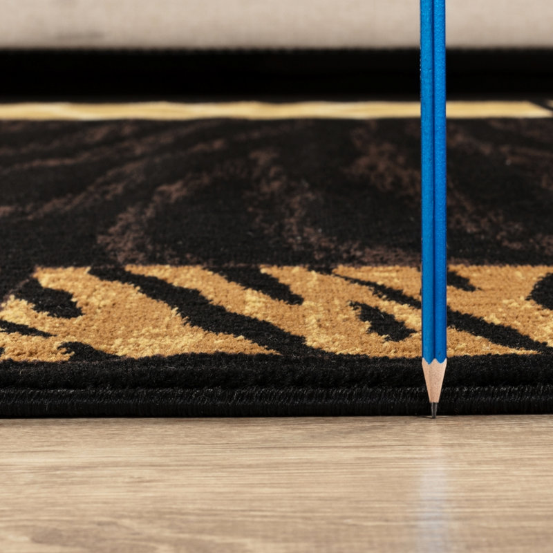 Tapis multicolore noir 2 pi 7 po X 3 polypropylène tissé à la machine pour les gymnases à circulation élevée