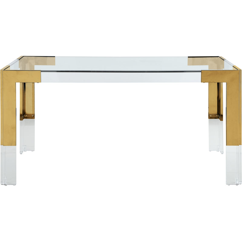 Casper Glass Top Dining Table, Gold 