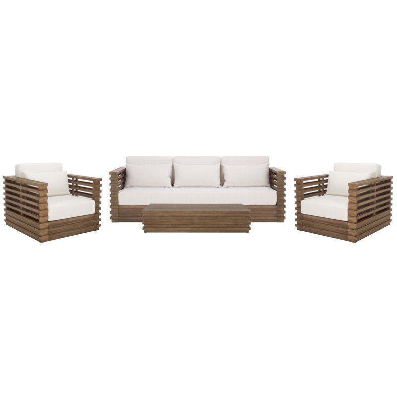 Priya 4-Piece Eucalyptus Outdoor Conversation Set