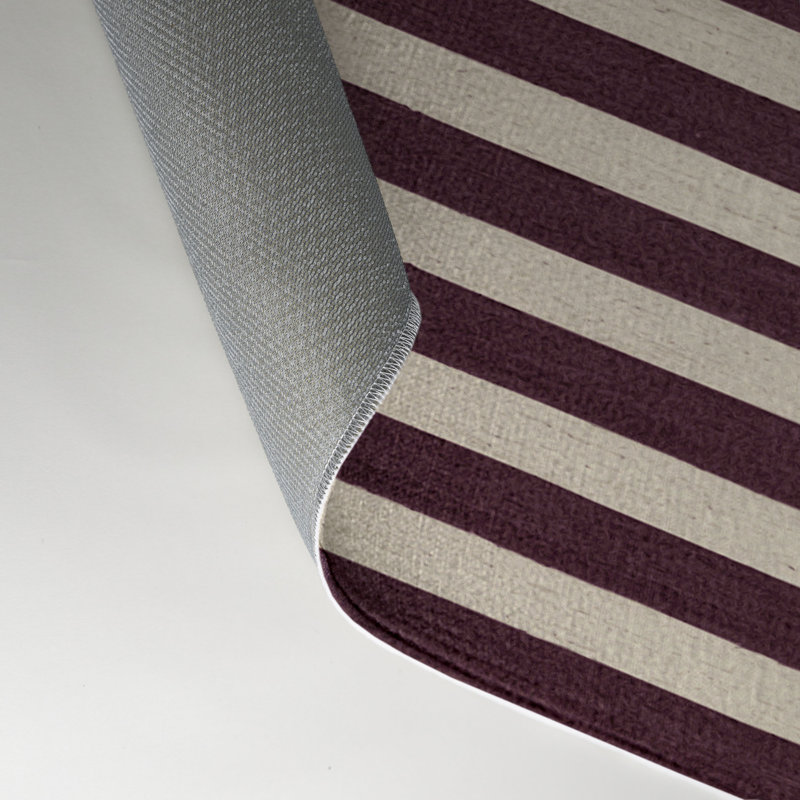 Tapis intérieur / extérieur beige HorizontalStripes, Rectangle 5 pi x 7 pi