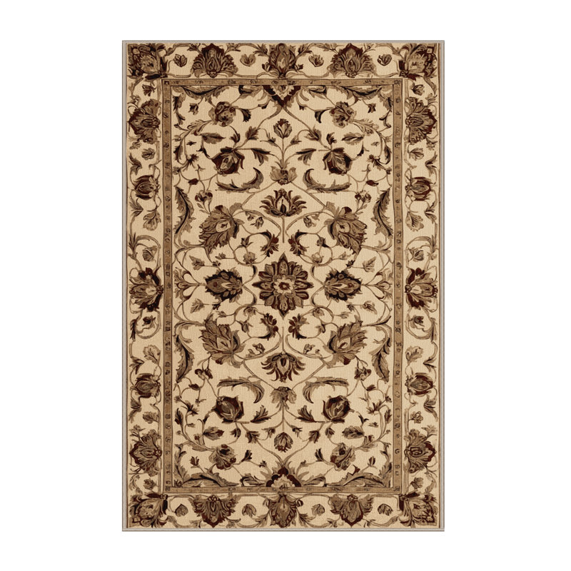 Tapis brun lavable à la machine, Rectangulaire 7 pi x 10 pi