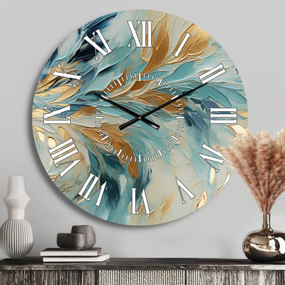 Horloge murale dorée et bleue Frosty Drift Experienc