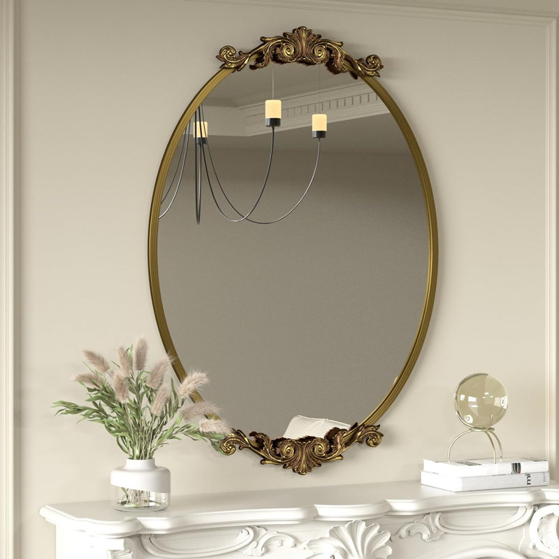 Miroir mural Dieudson, 40 po x 28 po, Or brossé