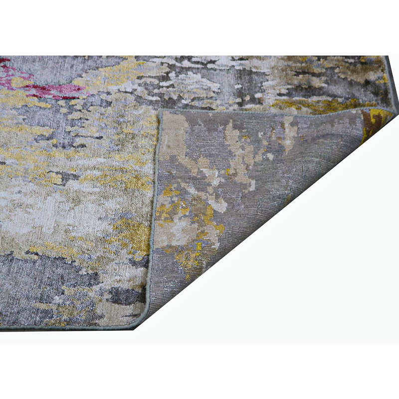 Tapis multicolore de haute qualité noué à la main, Rectangle 8 pi x 10 pi