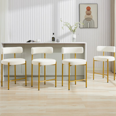 Najira Upholstered Counter Stool with Metal Frame