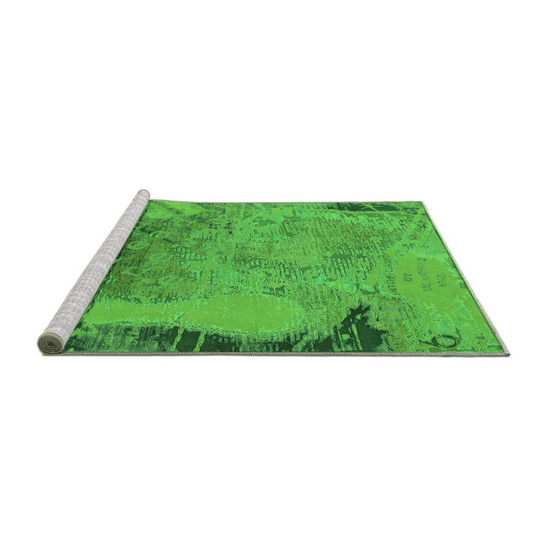 Washable Abstract Indoor Rug, Round 4'