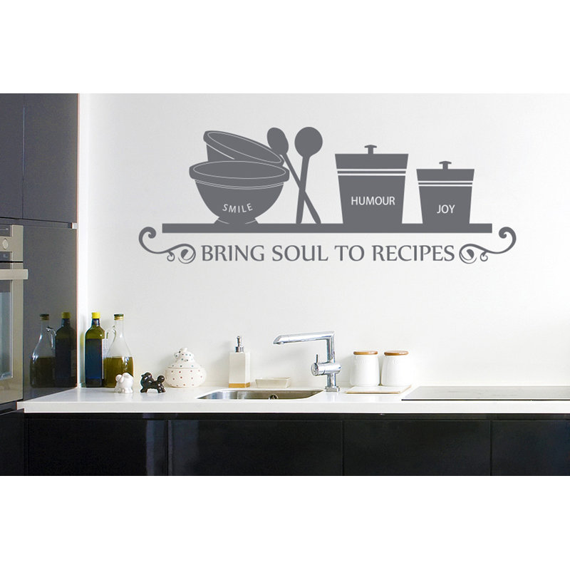 Food & Beverage Wall Decal, Grey, Large