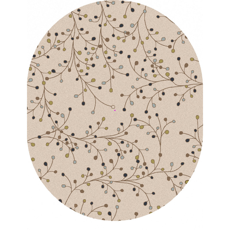 Tapis beige en laine touffeté à la main Elsberry, Ovale 8 pi x 10 pi
