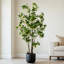 Arbre à fleurs artificiel léger de luxe avec branches pliables, feuillage et fleurs jaune-vert, équipé d'un pot de fleurs en plastique.-40092196
