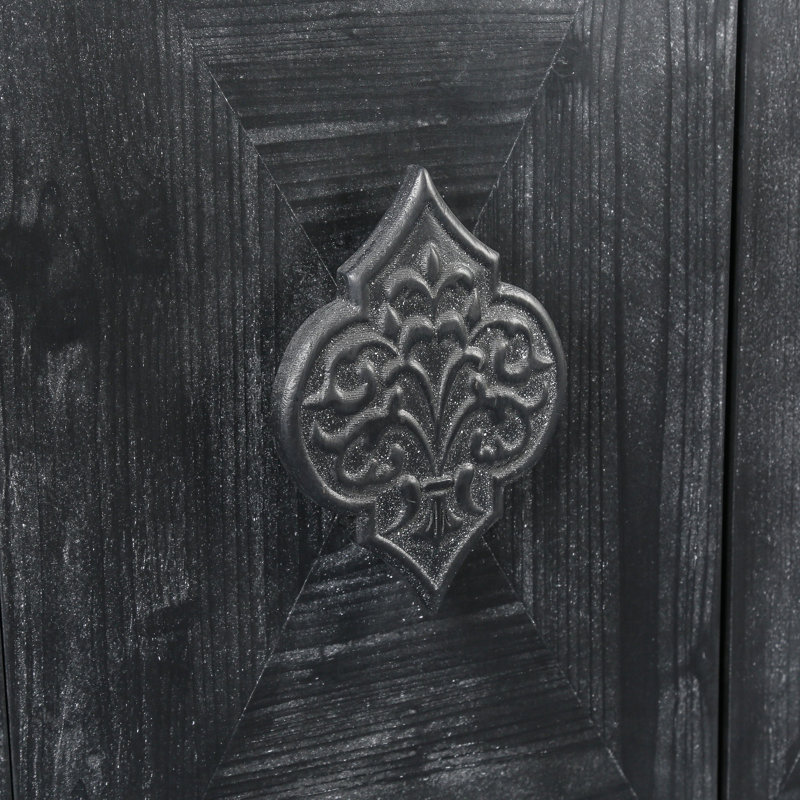 Clayden Antique Carved Flower Cabinet – Vintage-Inspired 4-Door Storage with Adjustable Shelves for Farmhouse, Kitchen & Entryway