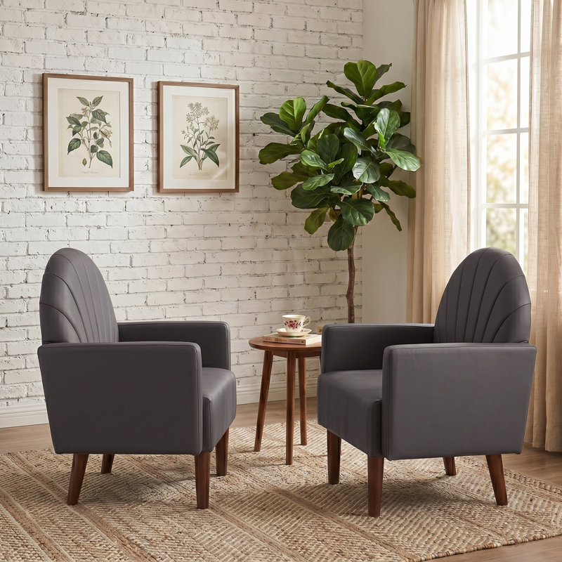 Ensemble de 2 fauteuils en forme de coquillage, Noir
