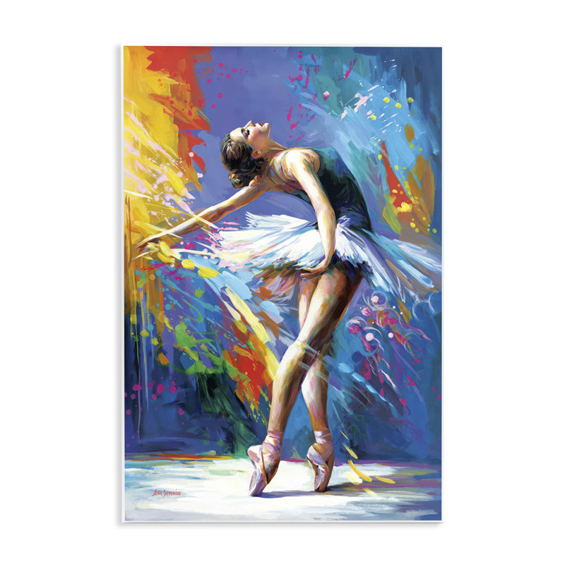 Art sur plaque, mouvement de ballerine fluide par Leon Devenice, H 15 po x l 10 po