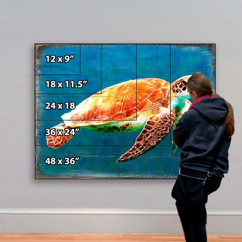 Bloc de bois tortue de mer Revis, H 12 po x l 18 po x P 1 po