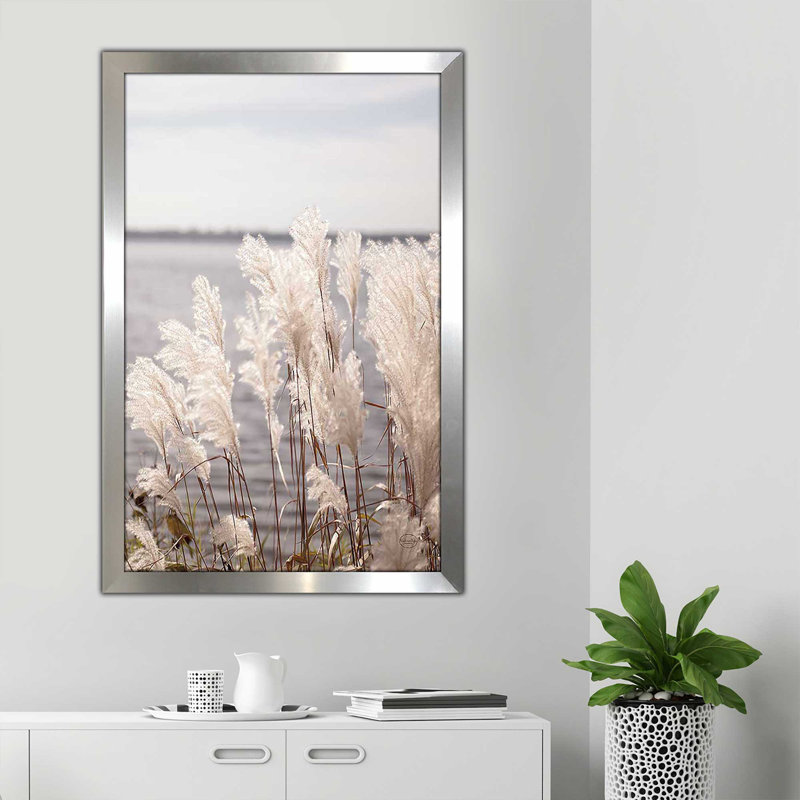 " Pampas Grass ", Silver Framed, 49.5" H x 33.5" W x 1" D