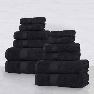 Ensemble de serviettes de bain en coton biologique Blue Earth Nile Mills 12 pièces