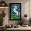 Rearing Horse Under Stars Retro - Wrapped Canvas-635468974-635468962