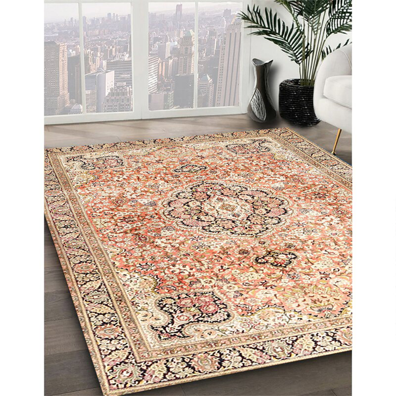 Tapis oriental beige / orange / noir, Rectangle 8 pi x 10 pi