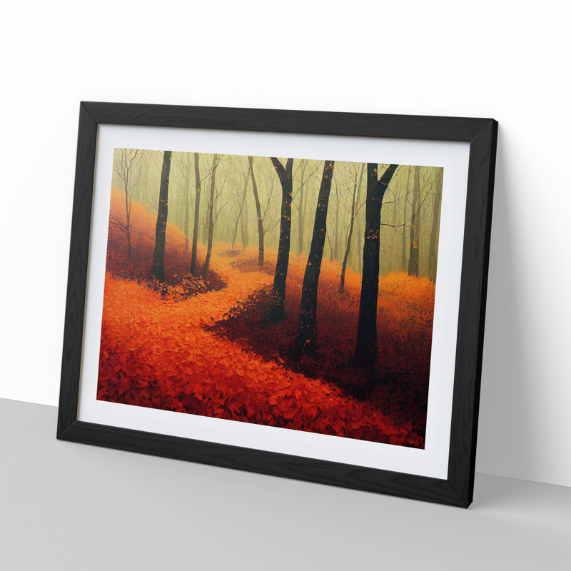 Autumn Forest View Vol.3 - Single Picture Frame Print, Black Framed, 46cm H x 64cm W x 2cm D