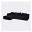 Canapé modulaire à 3 nuages avec méridienne en forme de L, revêtement moderne pour le salon, tissu velours côtelé noir, aucun assemblage requis, siège mi-ferme, style américain, mousse MD, teinture lavable à la machine-787627678