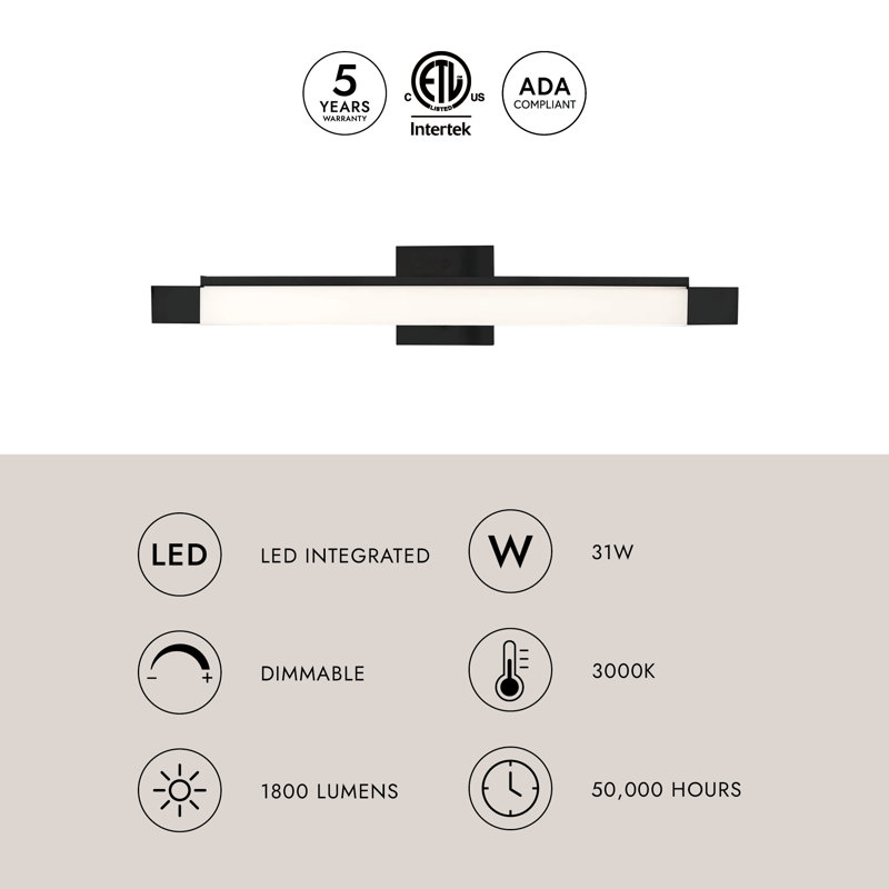 Soho 1 - Light LED Bath Bar, Brushed Nickel