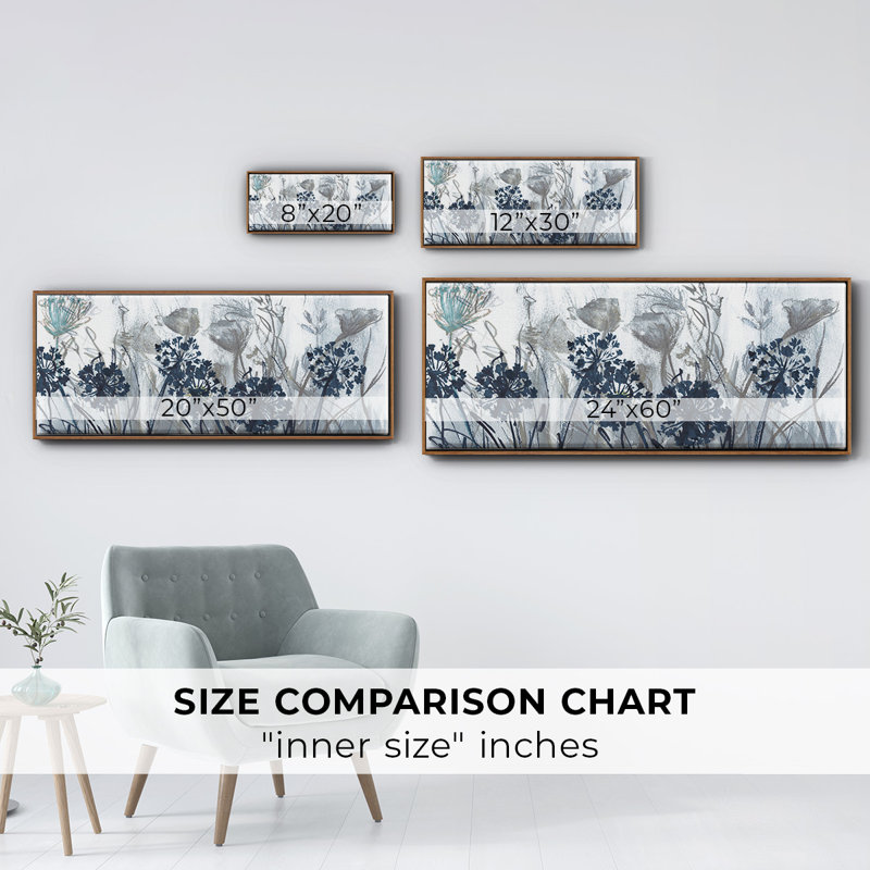 Indigo Field- Framed Canvas