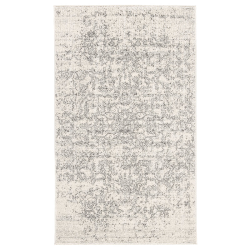 Peter Silver/Ivory Area Rug, Rectangle 69 x 122 cm