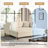 Seemab 4 - Piece Upholstered Beige Corduroy Modular Sectional with Pillow Back and Removable Ottoman-2000931626