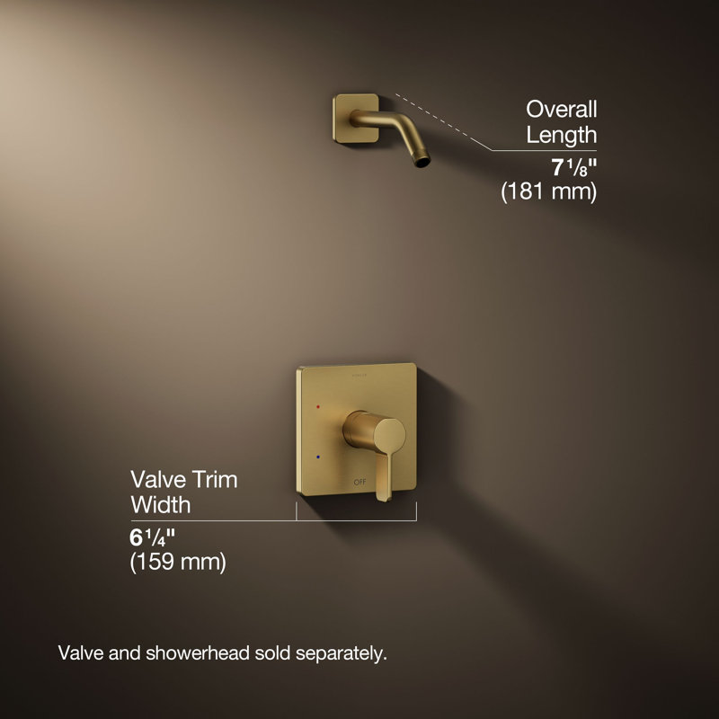 Parallel Shower Trim Set, Gold