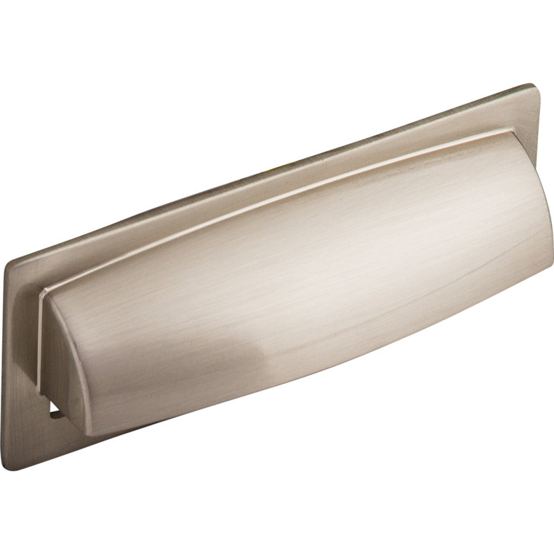 Hollin Cup/Bin pull, Brushed Satin Nickel, 3 3/4" Center to Center