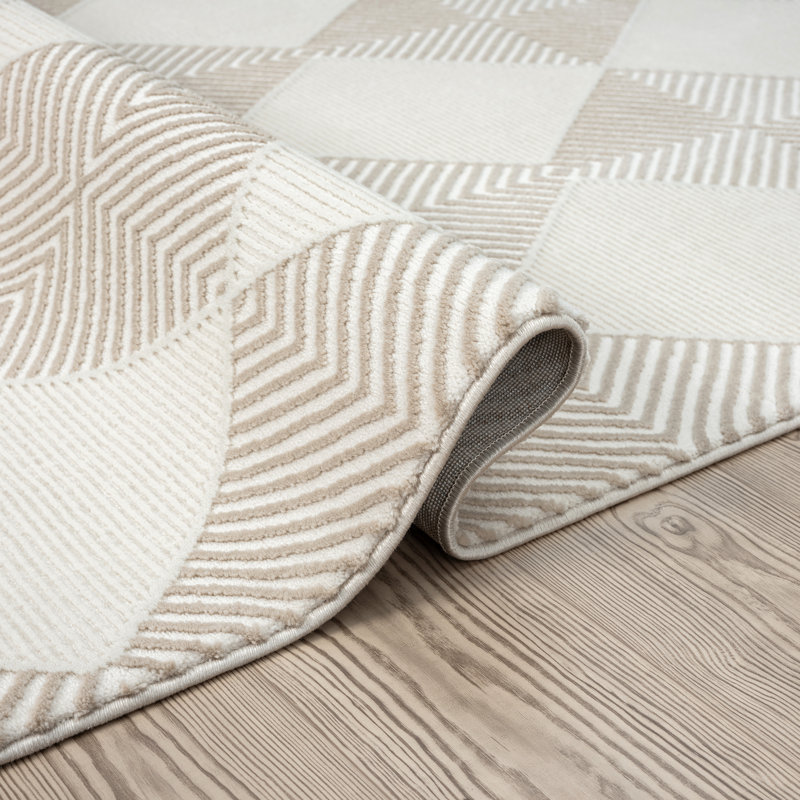 Vedhanth Checkered Rug, Rectangle 5'3" x 7'6"